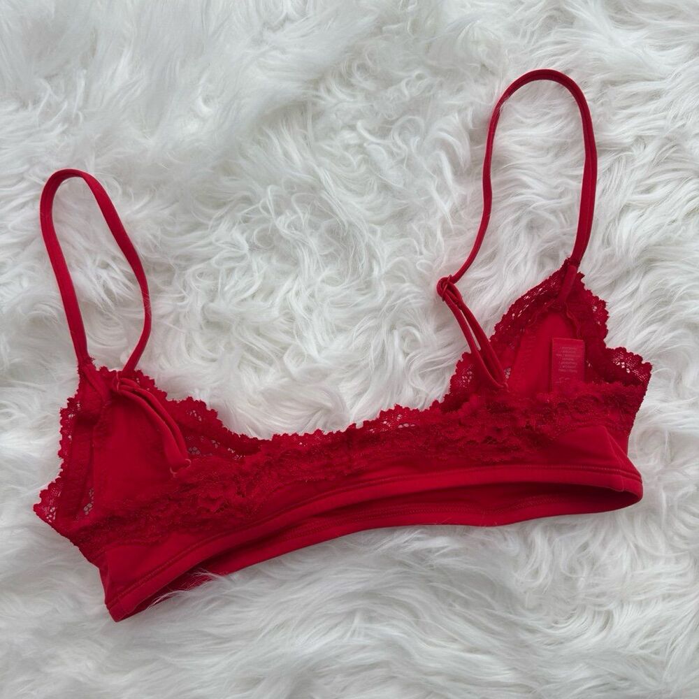 Skim Fits Everybody Lace Scoop Bralette Ruby Red Size XXS - Picture 6 of 7